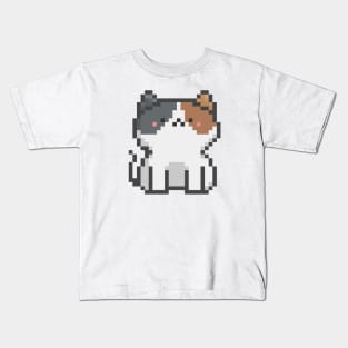 Pixel Quiet White Calico A Cat 51 Kids T-Shirt